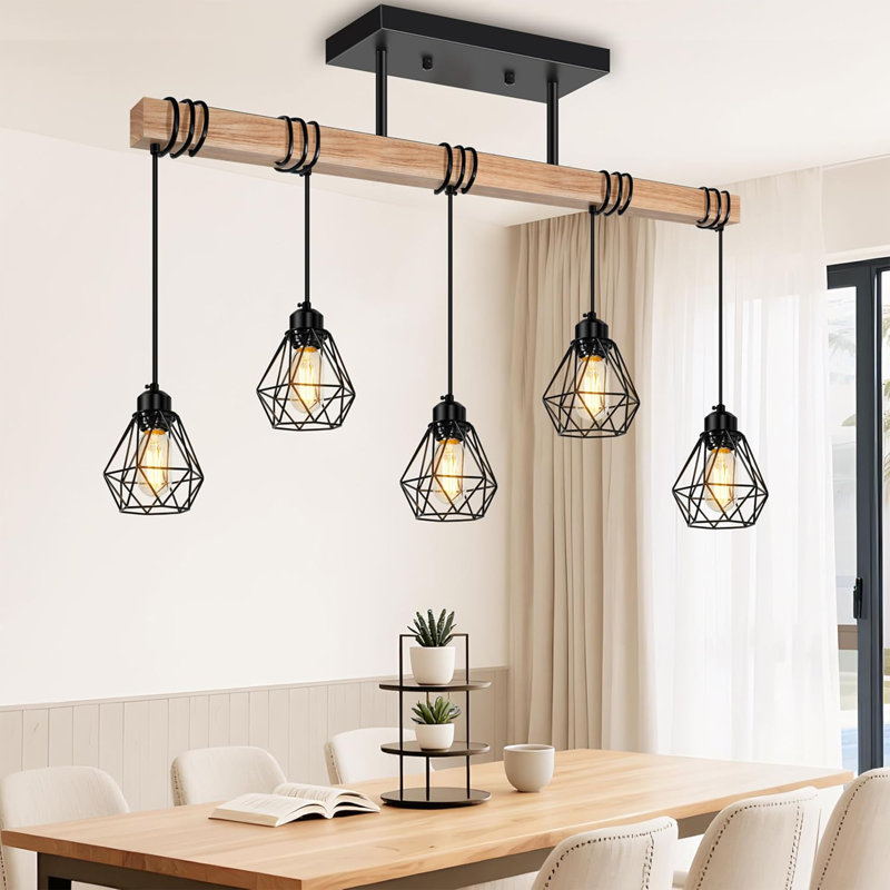 Farmhouse Dining Room Pendant Light Fixtures, 5 Lights