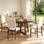 Ensemble de salle à manger 5 pièces rond en bois massif convertible rond à ovale, table de salle à manger à piédestal croisé avec rallonge amovible et 4 chaises d'appoint rembourrées capitonnées en diamant pour la cuisine et la salle à manger-129881508
