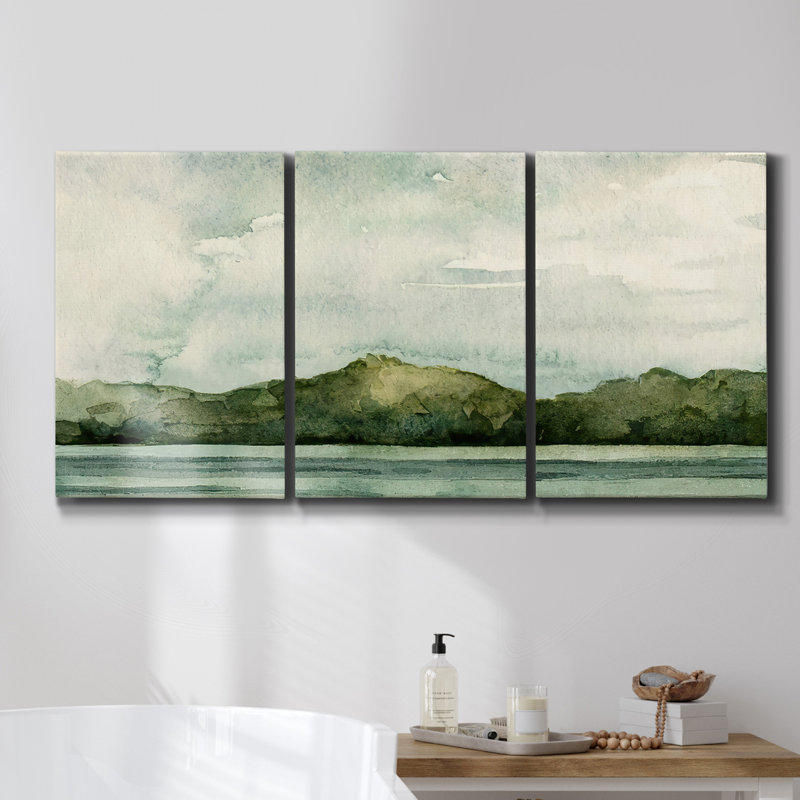 «Flowing Colors II» sur toile, reproduction de 3 pièces, H 60 po x l 120 po x P 2 po