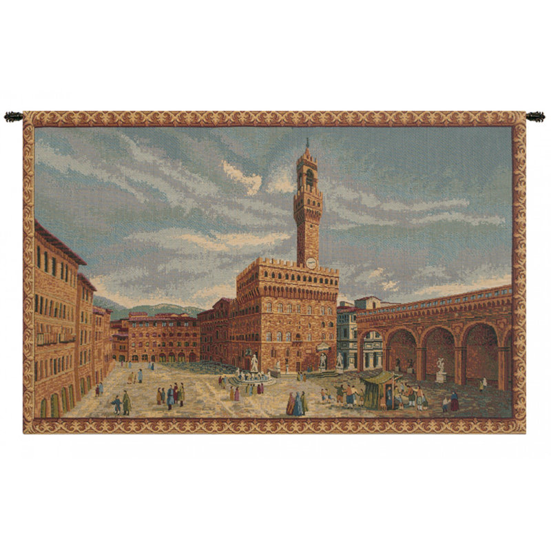 Italian Loom Woven Cotton Blend Wall Hanging, 11" H x 19" W