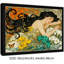 «Black Gustav Klimt», art abstrait avec femme et fleurs-587817022