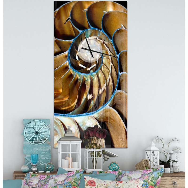 Grande horloge murale abstraite shell, Grand