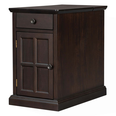 Classic Vintage Livingroom End Table Side Table With USB Ports And One Multifunctional Drawer With Cup Holders