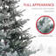 Arbre de Noël artificiel pin 7,5 pi avec 1218 pointes enneigées, support en métal pliable, assemblage facile, arbre de Noël à charnières pour les fêtes à la maison