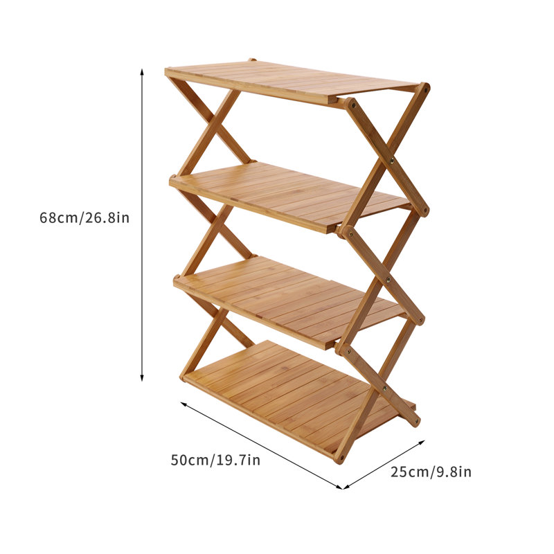 Alissone Assembly-free Solid Wood Storage Rack (26.8'' H x 19.7'' W x 9.8'' D)
