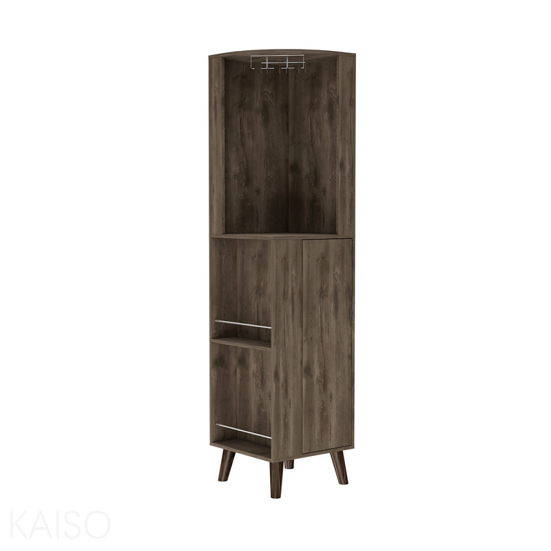 Armoire de rangement en coin à 1 tiroir et 2 tablettes