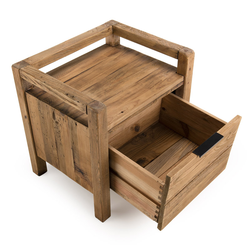 Casiano 55cm W Solid Wood Bedside Table
