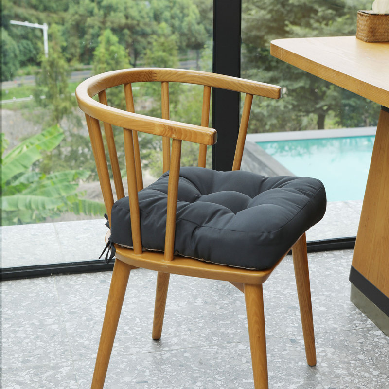 16.5-inch  Dining Chair Cushion, Dark Gray Polyester