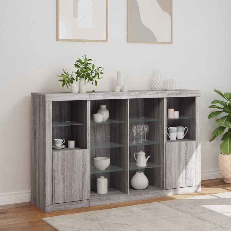 Azyra 163cm Sideboard, Grey Sonoma