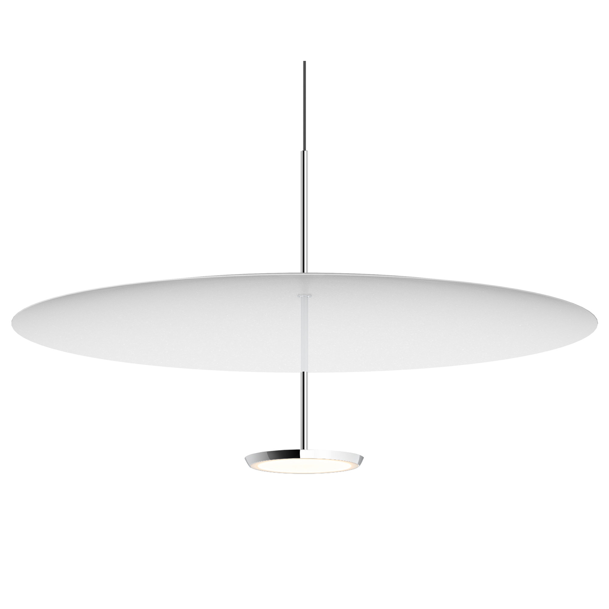 Sky Dome 1 - Light LED Pendant, Polished Aluminum, 17.5" H x 32" W x 32" D, White