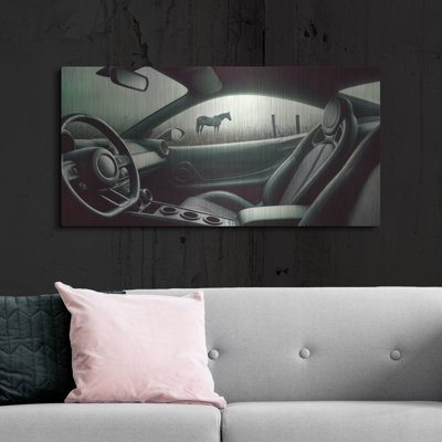Latitude Run® 'Horsepower' by Rey Klimt Metal Wall Art
