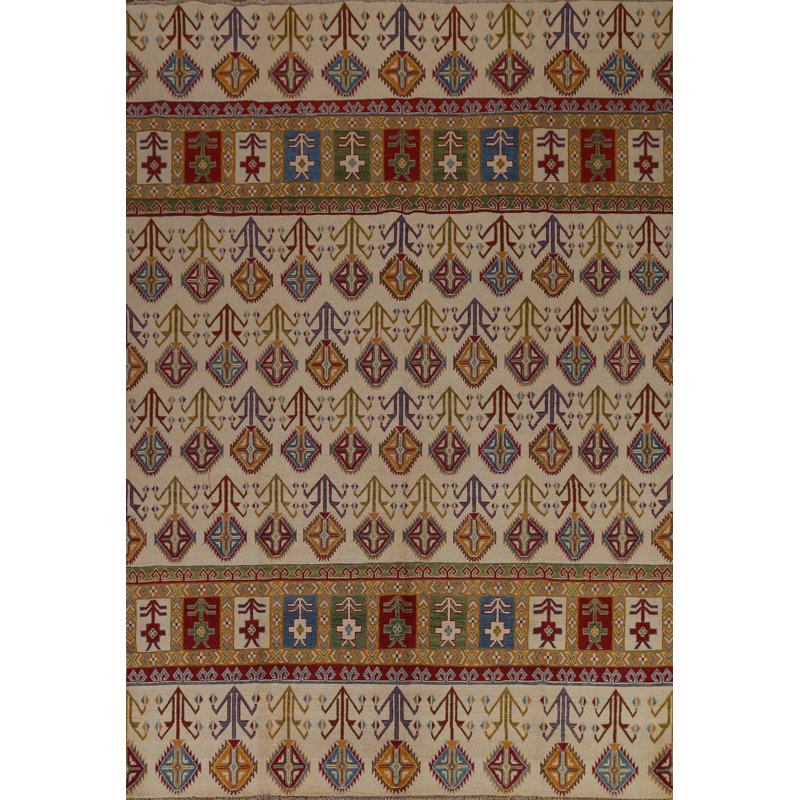 Tapis oriental all-over Kazak fait à la main 8 x 10