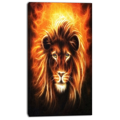 «Lion with Flame Mine», impression sur toile