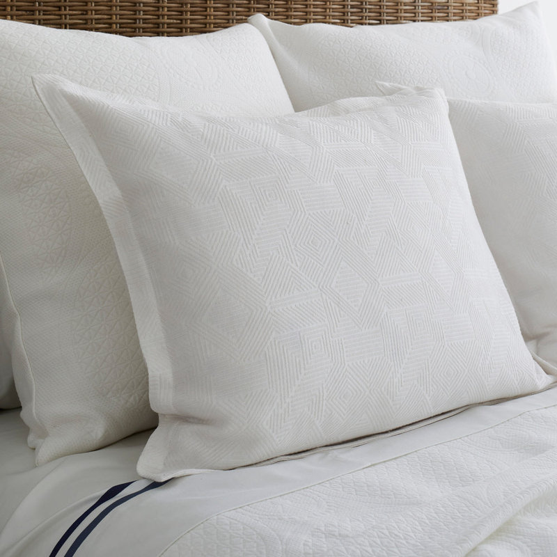 The Met X Ann Gish Sashiko Duvet Cover Set, Bone/Bone, Queen Duvet Cover + 2 Standard Shams