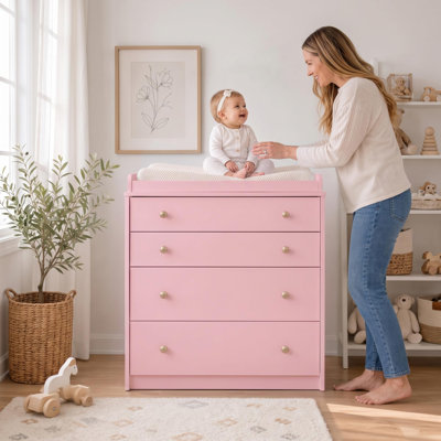 L 33 po x P 20 po x H 36 po Commode pour table à langer avec 4 tiroirs