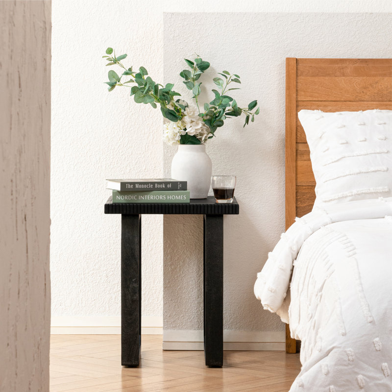 Tables de bout en bois massif Urbana, Noir