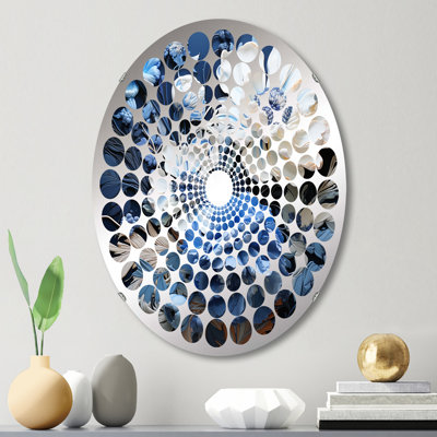 Miroir décoratif à pois Radial Collage II - MIR112513-Bleu