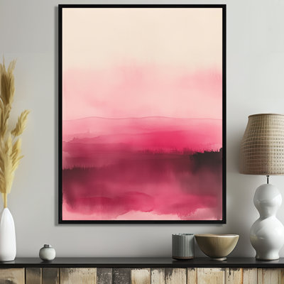 Art mural ligne rosée, toile rose minimaliste, Remagne
