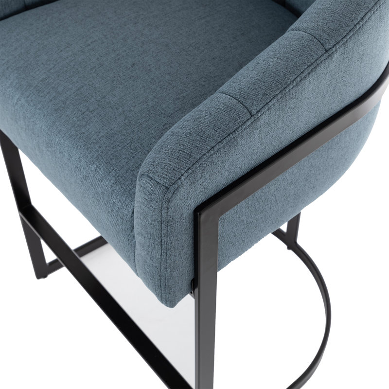 Tabourets de bar rembourrés capitonnés modernes Sistrunk, Bleu
