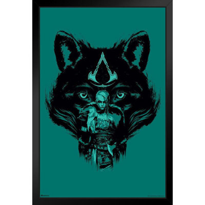 Assassins Creed Valhalla Merchandise Wolf Companion Female Video Game Cover Video Gaming Gamer Colle -  Poster Foundry, 1062975