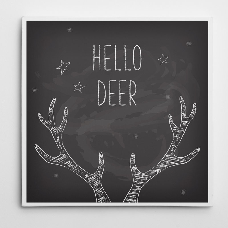 «Yes Deer Holiday Reindeer», reproduction d'impression, H 32 po x l 32 po x P 1,5 po, Toile tendue