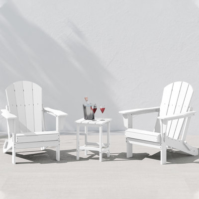 Chaise Adirondack pliante en plastique pour 2 personnes avec table Vinnie