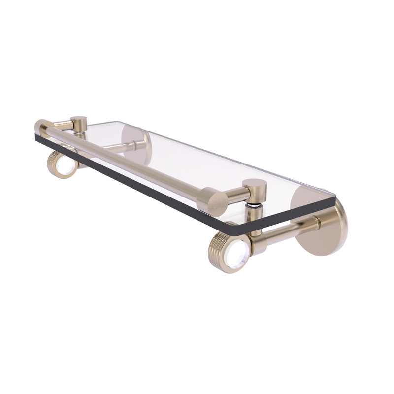 Tablette murale en verre Margolis, Étain antique, H 3,75 po x l 22 po x P 5,65 po