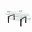 Table basse de salon en verre trempé transparent, 2 couches