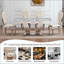 Table de salle à manger en marbre pour 6 personnes, table de salle à manger rectangulaire en faux marbre avec base en acier inoxydable à finition miroir, table de cuisine moderne en marbre de grande taille (table seulement)