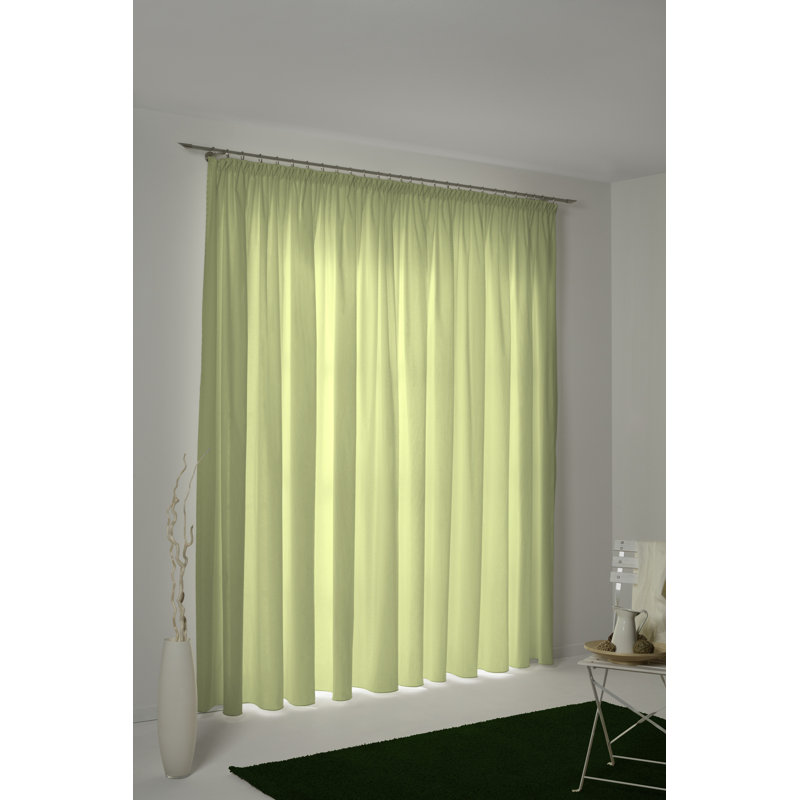 Uni Collection 100% Cotton Room Darkening Curtain Single Panel, 142cm wide x 295cm high, Green