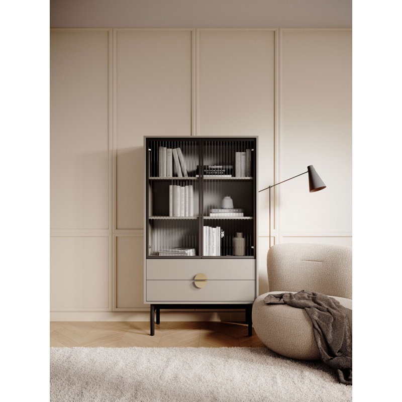 Anylia Display Cabinet, Grey Beige