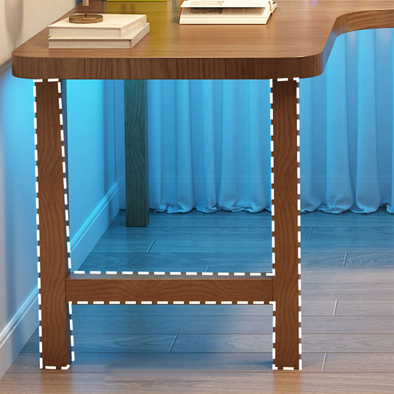 Bureau d'écriture en L en noyer massif, H 29,53 po x l 62,99 po x P 39,37 po, Gauche