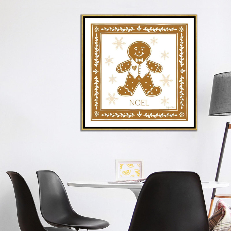 «Gingerbread Man», reproduction d'art sur toile encadrée, H 37 po x l 37 po, Doré
