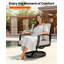 Ensemble de 2 fauteuils pivotants de patio, fauteuils pivotants en aluminium antirouille avec coussin épais, larges assises, fauteuils de jardin pour piscine, véranda, intérieur, bronze foncé