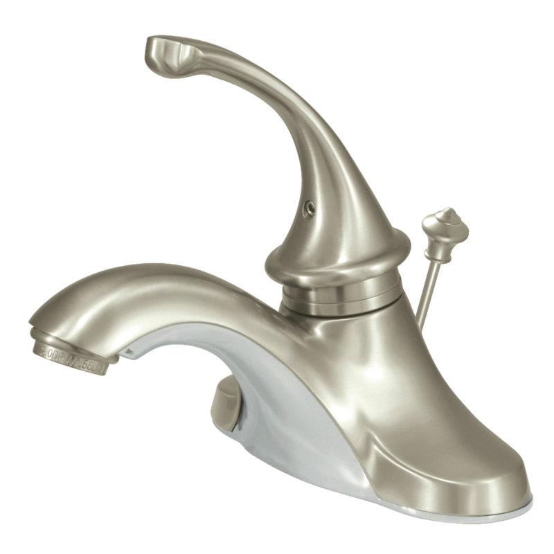 Robinet de salle de bain central à 4 trous à fixation sur le comptoir à 3 trous avec poignée escamotable Kingston Brass Georgian