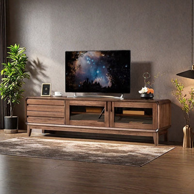 Modern simple pure solid wood TV cabinet