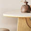 Table de salle à manger demi-cercle crème-129099577