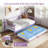 Metal Twin Size Daybed Frame with Trundle with Charging Station and LED Lights for Small Spaces-232074140