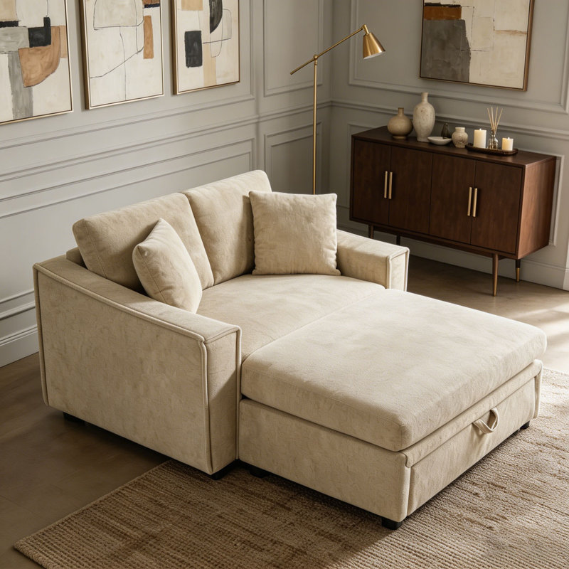 Canapé moderne 53,5 ", Brun