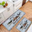 Tapis de cuisine bleu et blanc pour animaux de ferme, 2 tapis rustiques pour la cuisine et la ferme