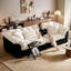 Causeuse-coussin modulaire en chenille noir crème