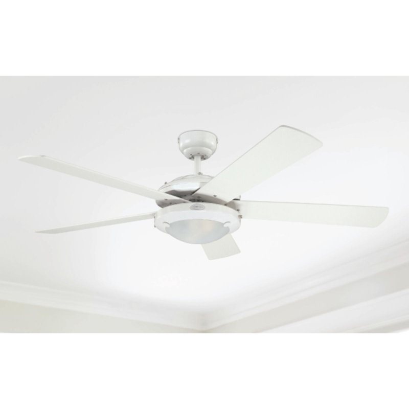 132 Cm Ceiling Fan, White / White or Washed Pine