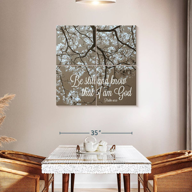 Verset biblique «Tergel Be Still», H 38 po x l 38 po