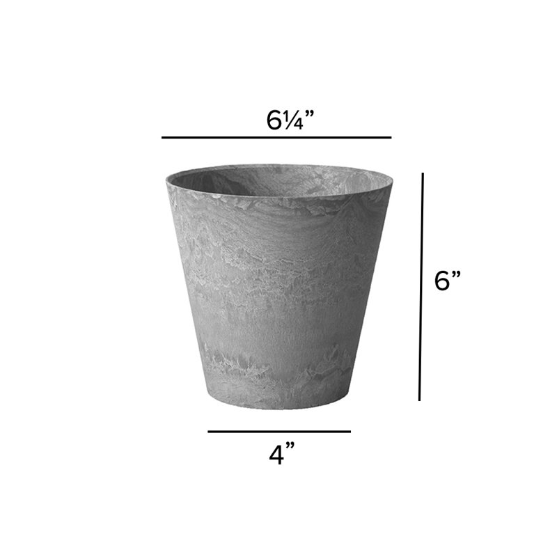 Carrero Pot Planter, Gray, 6" H x 6.25" W x 6.25" D