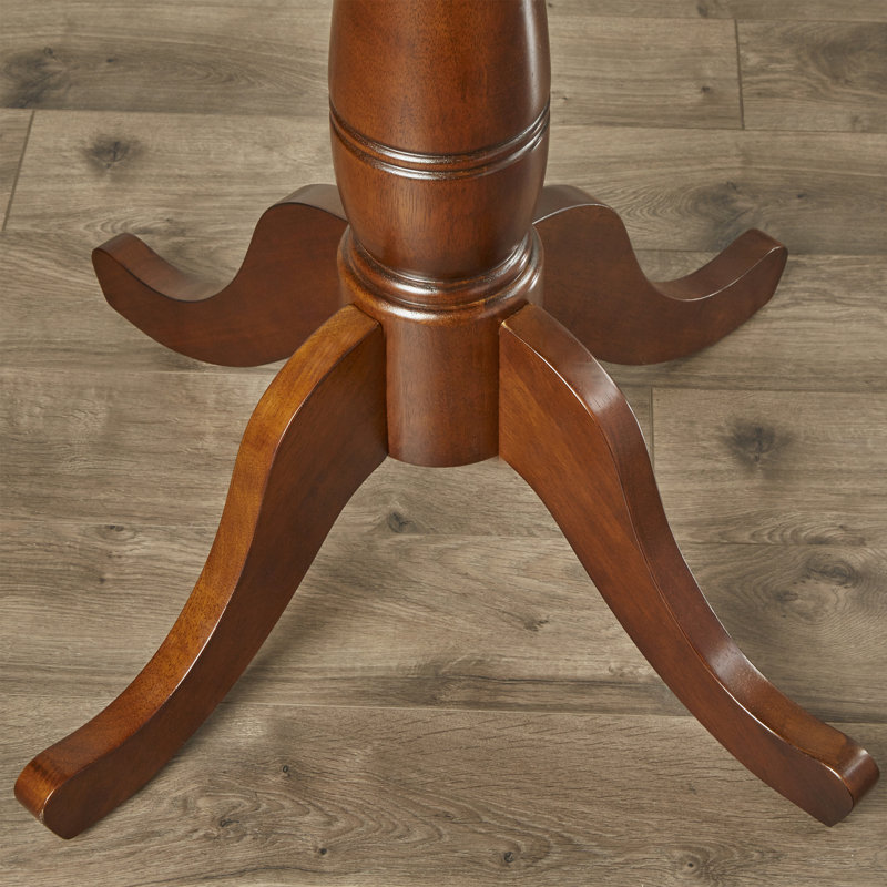 Table de salle à manger à piédestal en bois massif, H 30 po x L 30 po x l 30 po, Espresso