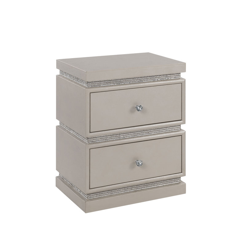Table d'appoint 2 tiroirs Lavina Glam