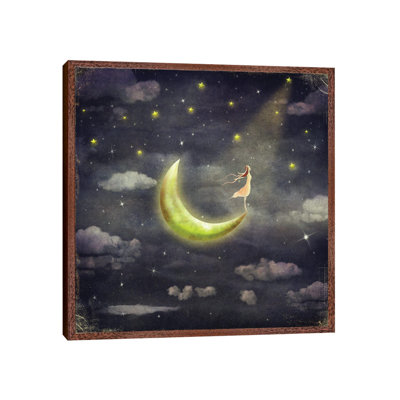 The Girl Who Admires The Star Sky 1 Piece Wall Art on Canvas