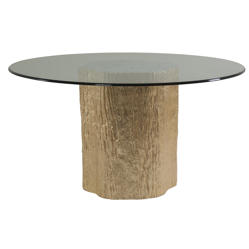 Table de salle à manger ronde avec plateau en verre Signature Designs, Or
