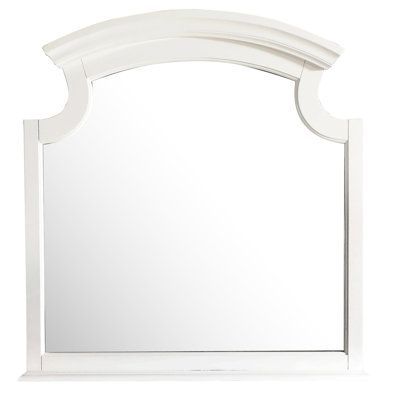 Miroir Summit G5975-m blanc de Glory Furniture - fabrication de panneaux de particules, placages de bois véritable décorés, verre bas pour une vue distincte, moulures, recouvrement de meubles de commode, frais