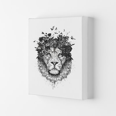 Floral Lion 1 Piece Wall Art